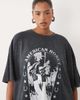 ASOS Curve ASOS DESIGN CURVE Oversized t-shirt with American honey western graphic in washed charcoal-Multi - 2