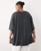 ASOS Curve ASOS DESIGN CURVE Oversized t-shirt with American honey western graphic in washed charcoal-Multi - 4
