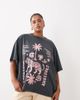 ASOS Curve ASOS DESIGN Curve oversized t-shirt with Tanzania tiger graphic in washed charcoal-Multi - 1