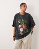ASOS Curve ASOS DESIGN Curve oversized T-shirt with vintage dragon fruit graphic in washed charcoal-Multi - 4