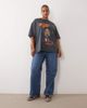 ASOS Curve ASOS DESIGN Curve Oversized T-shirt with witching hour graphic in washed charcoal-Gray - 2