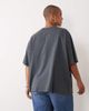 ASOS Curve ASOS DESIGN Curve Oversized T-shirt with witching hour graphic in washed charcoal-Gray - 4