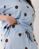 ASOS Curve ASOS DESIGN Curve oversized tee and short pajama set in blue & chocolate polka dot - 4