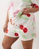 ASOS Curve ASOS DESIGN Curve oversized tee and shorts pajama set with cherry print in red & pink-White - 3