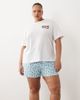 ASOS Curve ASOS DESIGN Curve oversized tee and shorts pajama set with tomato graphic in blue-White - 2