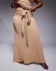 ASOS Curve ASOS DESIGN Curve Ozzy textured knot front maxi beach skirt in beige-Neutral - 2