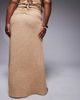 ASOS Curve ASOS DESIGN Curve Ozzy textured knot front maxi beach skirt in beige-Neutral - 4