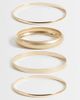 ASOS Curve ASOS DESIGN Curve pack of 4 mixed bangles in gold tone and brushed gold tone - 1