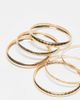 ASOS Curve ASOS DESIGN Curve pack of 6 bracelets in mixed hammered design in gold tone - 3