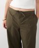 ASOS Curve ASOS DESIGN Curve parachute pants with toggle hem detail in khaki-Green - 3