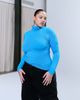 ASOS Curve ASOS DESIGN Curve peached feel turtle neck second skin top in blue - 1