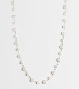 ASOS Curve ASOS DESIGN Curve pearl detailed necklace in gold tone