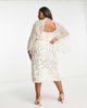 ASOS Curve ASOS DESIGN Curve pearl embellished midi dress in white - 2