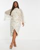 ASOS Curve ASOS DESIGN Curve pearl embellished midi dress in white - 4