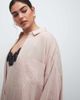 ASOS Curve ASOS DESIGN Curve poplin oversized shirt dress in pink stripe - part of a set-Multi - 4