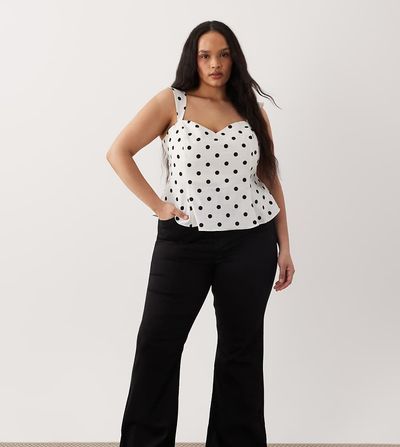ASOS Curve ASOS DESIGN Curve power stretch sculpt flare jeans in black