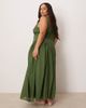 ASOS Curve ASOS DESIGN Curve prairie square neck maxi sundress with dropped waist in forest green - 3