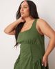 ASOS Curve ASOS DESIGN Curve prairie square neck maxi sundress with dropped waist in forest green - 4