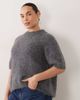 ASOS Curve ASOS DESIGN Curve premium alpaca blend T-shirt in mid gray - 1