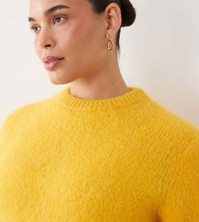ASOS Curve ASOS DESIGN Curve premium alpaca blend T-shirt in yellow