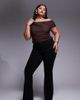 ASOS Curve ASOS DESIGN Curve premium ponte flare pants with tailored waistband in black - 1