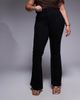 ASOS Curve ASOS DESIGN Curve premium ponte flare pants with tailored waistband in black - 2