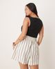 ASOS Curve ASOS DESIGN Curve pull-on shorts in brown stripe-Multi - 2
