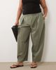 ASOS Curve ASOS DESIGN Curve pull on barrel leg pants in washed khaki green - 2