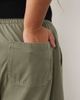 ASOS Curve ASOS DESIGN Curve pull on barrel leg pants in washed khaki green - 3