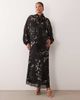 ASOS Curve ASOS DESIGN Curve pussybow maxi dress in abstract splotch print-Multi - 2