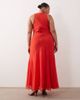 ASOS Curve ASOS DESIGN Curve racer neck bias maxi dress with godet hem in red - 2