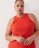 ASOS Curve ASOS DESIGN Curve racer neck bias maxi dress with godet hem in red - 3