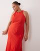 ASOS Curve ASOS DESIGN Curve racer neck bias maxi dress with godet hem in red - 4