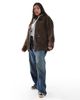 ASOS Curve ASOS DESIGN Curve real suede oversized bomber jacket in dark mocha-Brown - 2
