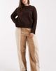 ASOS Curve ASOS DESIGN Curve relaxed straight leg laundered color block pull on pants in brown - 1
