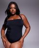 ASOS Curve ASOS DESIGN Curve Revenge halter tie neck swimsuit in black - 1