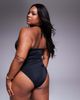 ASOS Curve ASOS DESIGN Curve Revenge halter tie neck swimsuit in black - 4