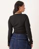ASOS Curve ASOS DESIGN Curve ribbed halter neck long sleeve top in black - 4
