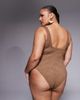 ASOS Curve ASOS DESIGN Curve Riley square neck sculpting revenge swimsuit with resin detailing in mocha-Brown - 2