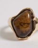 ASOS Curve ASOS DESIGN Curve ring with faux tigers eye in gold tone - 3