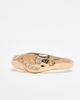 ASOS Curve ASOS DESIGN Curve ring with molten texture and cubic zirconia stones in gold tone - 1