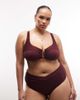 ASOS Curve ASOS DESIGN Curve Rory spliced rib high waist wrap front bikini bottom in berry-Red - 1