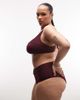 ASOS Curve ASOS DESIGN Curve Rory spliced rib high waist wrap front bikini bottom in berry-Red - 2