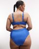 ASOS Curve ASOS DESIGN Curve Rory spliced rib high waist wrap front bikini bottom in blue - 2