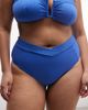ASOS Curve ASOS DESIGN Curve Rory spliced rib high waist wrap front bikini bottom in blue - 3