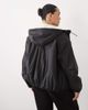 ASOS Curve ASOS DESIGN Curve rubberized shower resistant bomber jacket in black - 3
