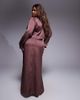 ASOS Curve ASOS DESIGN Curve ruched detail satin maxi skirt in chocolate - part of a set-Brown - 3