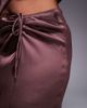 ASOS Curve ASOS DESIGN Curve ruched detail satin maxi skirt in chocolate - part of a set-Brown - 4