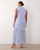 ASOS Curve ASOS DESIGN Curve ruched dropped waist mesh maxi dress in baby blue - 4