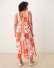 ASOS Curve ASOS DESIGN Curve ruched scoop neck midaxi sundress in red patchwork print-Multi - 3